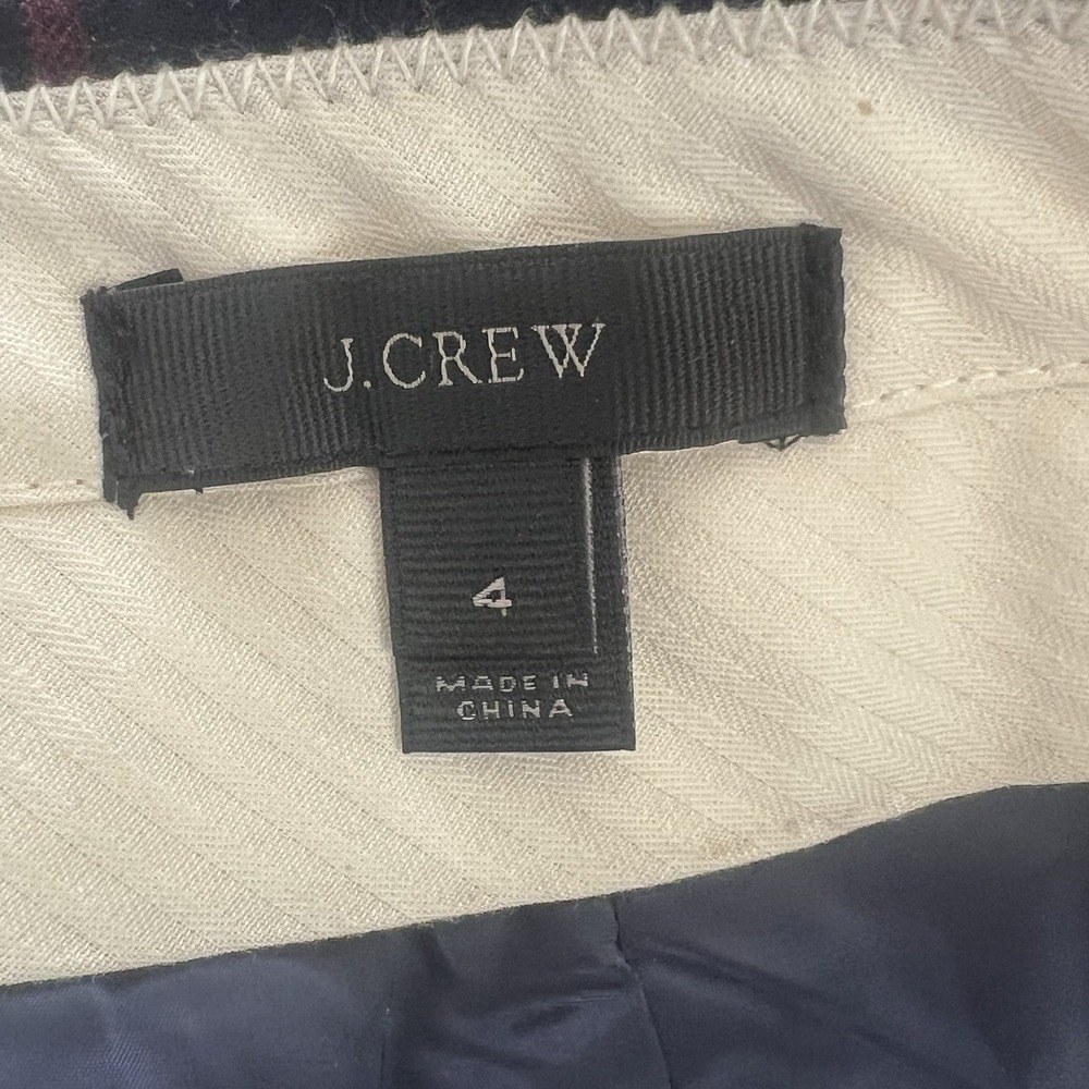 J.Crew Windowpane Plaid Wool Blend Bootcut Dress pants Sz 4 Long 34"‎ Classic - Picture 7 of 15